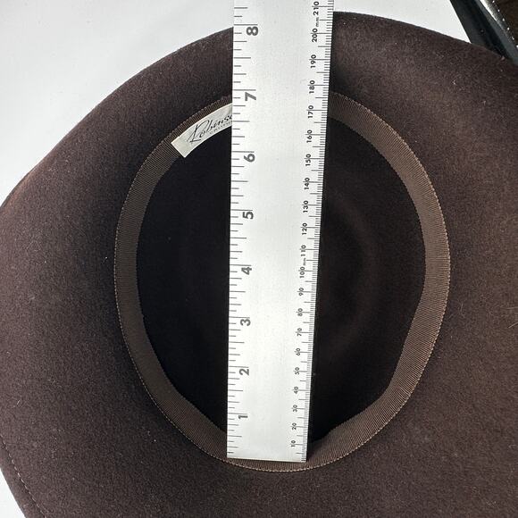 Vintage Robinson’s California Hat Womens Size 22 Brown Fawn Tra Felt Wool - Picture 12 of 12